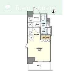 ＢＰＲレジデンス船橋本町 5階ワンルームの間取り