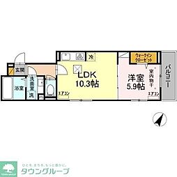 ＮＫ香取 1階1LDKの間取り