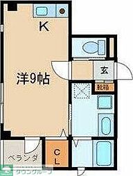 キーラゴー妙典 3階ワンルームの間取り