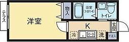 ハイツ凪 2階1Kの間取り