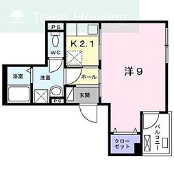東京メトロ東西線 妙典駅 徒歩9分の賃貸アパート 3階1Kの間取り