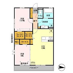 ソレイユ 2階2LDKの間取り