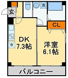 ガーデンコート船橋 2階2DKの間取り