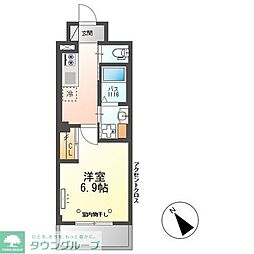 ファミーユ サンサン 1Kの間取図画像