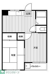 トーシンハイツ西葛西 2DKの間取図画像