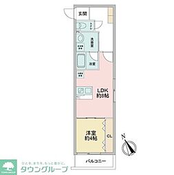 LEO四拾八番館 1LDKの間取図画像