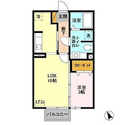 ミザール 1LDKの間取図画像