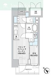 レフィールオーブ南行徳駅前 1LDKの間取図画像