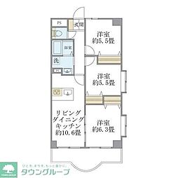 西船橋スクエアガーデン 3LDKの間取図画像