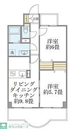 西船橋スクエアガーデン 2DKの間取図画像