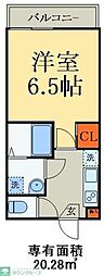 ベルモンターニュ 1Kの間取図画像