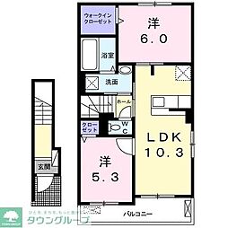 プリムローズ 2LDKの間取図画像