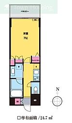 レジデンスダイキ 1Kの間取図画像