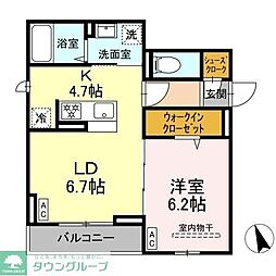 (仮称)前原東2丁目PJ Dーセアリス前原東 1LDKの間取図画像