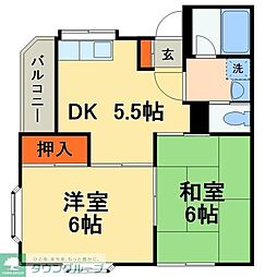 ソレイユ夏見 2DKの間取図画像