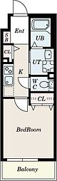 S-FORT船橋海神 1Kの間取図画像