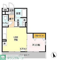 クレール 1LDKの間取図画像