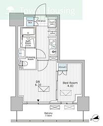 パークアクシス市川 2Kの間取図画像