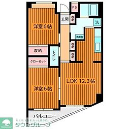 クレスト・コート 2LDKの間取図画像