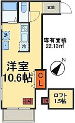 グランニール稲毛東 ワンルームの間取図画像
