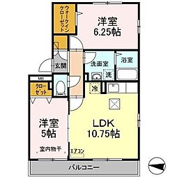 フォレストパーク 2LDKの間取図画像