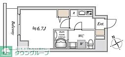 船橋市東中山2丁目マンション 1Kの間取図画像