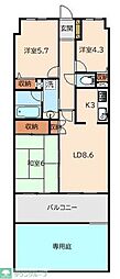 東急ドエルアルス西船橋 3LDKの間取図画像