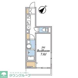 ウィンドテラス船橋宮本I 1Kの間取図画像