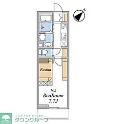 ウィンドテラス船橋宮本I 1Kの間取図画像