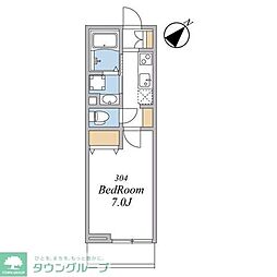 ウィンドテラス船橋宮本I 1Kの間取図画像