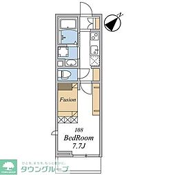 ウィンドテラス船橋宮本I 1Kの間取図画像