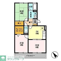 ハイローズ船橋弐番館 3DKの間取図画像