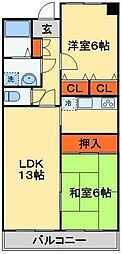 ガーデンヴィラクレセント 2LDKの間取図画像