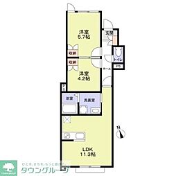 レコルト 2LDKの間取図画像