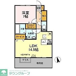 AiryGardenC 1LDKの間取図画像