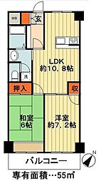 ハイブリッジソシア 2LDKの間取図画像