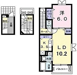 ムーンガーデン樹来 1LDKの間取図画像