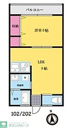 カーサジョイア 1LDKの間取図画像