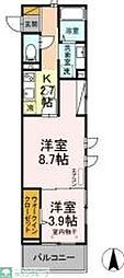 ベルフロレゾン 2Kの間取図画像