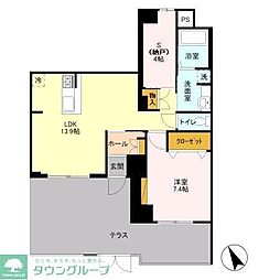 プライムコート千成 1SLDKの間取図画像