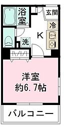 ミリアビタNo.5 1Kの間取図画像