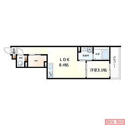(仮称)S-MOVE大阪鶴見 1DKの間取図画像