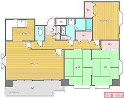 グランディール鶴見 3LDKの間取図画像