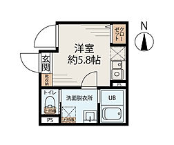 Grace House千住大橋 401 ｜ 東京都足立区千住緑町3丁目（賃貸アパート1K・4階・18.01㎡） その2