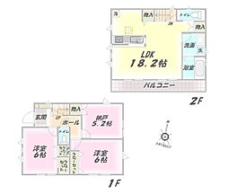 狭山市水野　中古戸建 3LDKの間取り