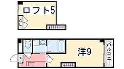 ベルフラワー山野井 1Kの間取図画像