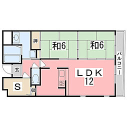 シティーガーデン広畑 2LDKの間取図画像