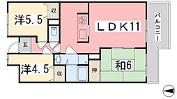 シティーガーデン広畑 3LDKの間取図画像
