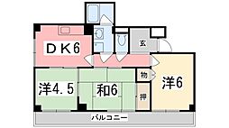 手柄コーポ2号館 3LDKの間取図画像