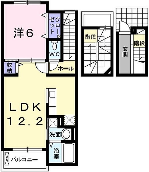 兵庫県姫路市中地南町(賃貸アパート1LDK・3階・52.99㎡)の写真 その2